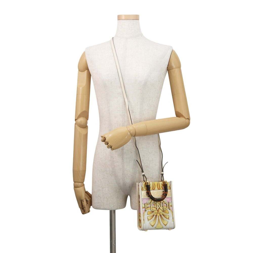 Fendi Handbag Fenderche Sunshine Shopper Mini Canvas 8BS051 2-way Shoulder Ba... - Picture 5 of 16